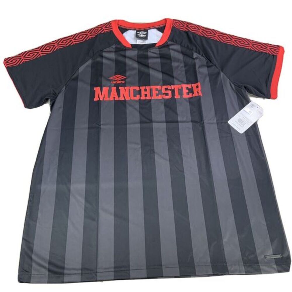 NWT Manchester United Umbro Black & Red Soccer Jersey Men’s Size Medium